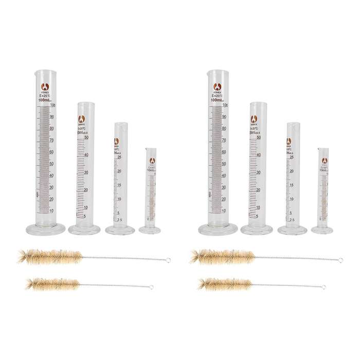 Thick Glass Graduated Measuring Cylinder Set 5ml 10ml 50ml 100ml