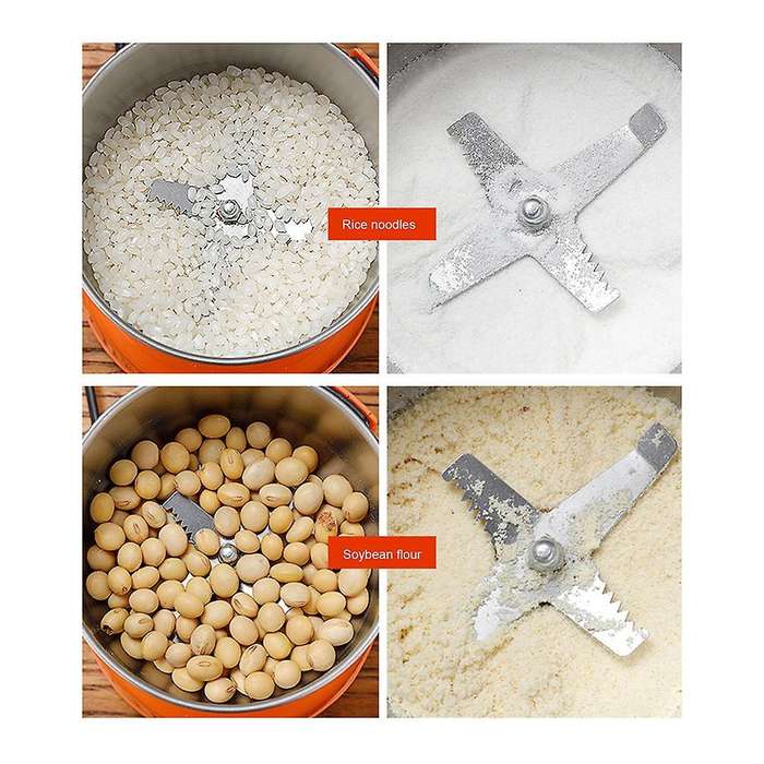 Electric Coffee Grinder Beans Spices Blender Grains Eu Plug Orange