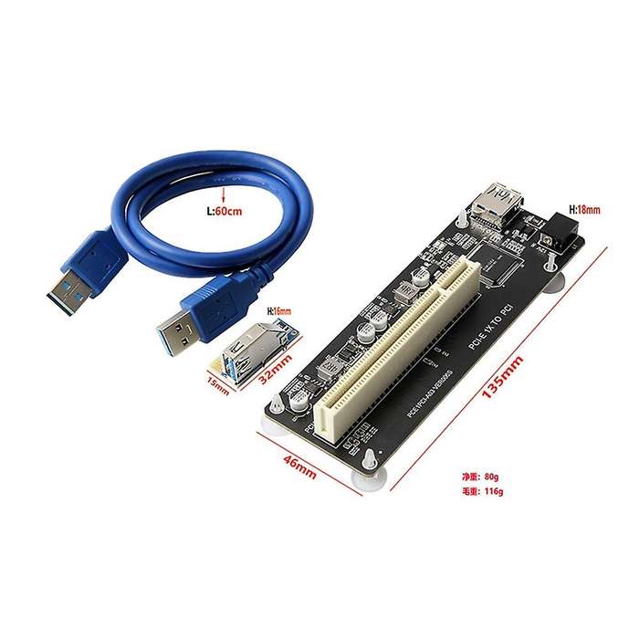 Pcie Pci-e Pci Express X1 to Pci Riser Card Bus Card for Desktop Pc