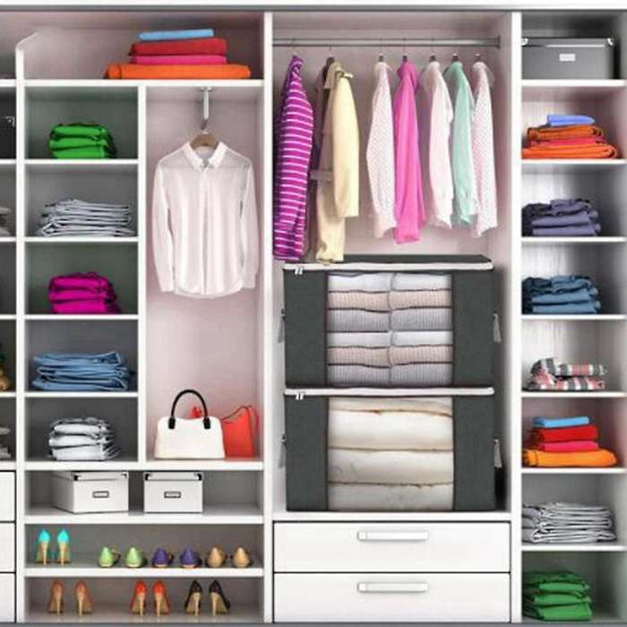 Large Storage Bags, 3 Pack Clothes Storage Bins Foldable Organizers