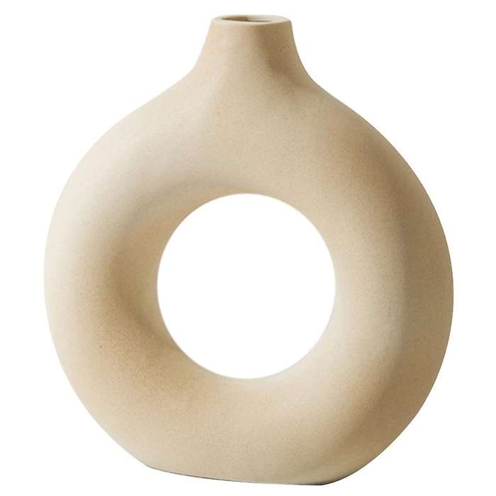 Nordic Ceramic Vase Dried Flower Art Flower Pot Home Decoration (m)