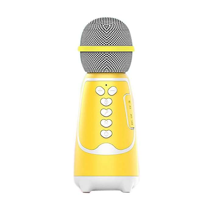 Bluetooth Microphone Handheld Karaoke Live for Mobile Phones Yellow
