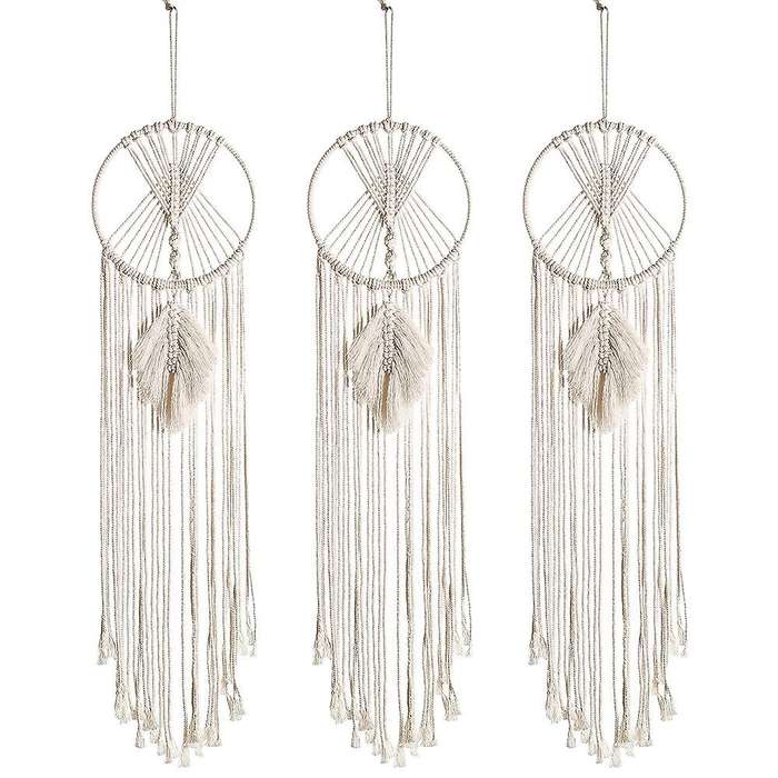 3 Pack Macrame Dream Catcher Wall Decor Handmade Bohemian Home Decor
