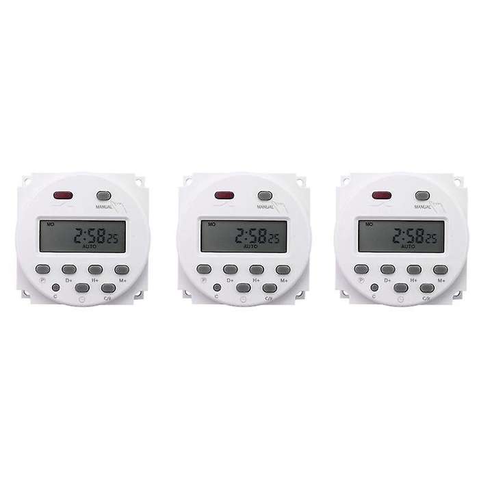 3x Digital Control Power Timer Dc12v 16a Time Relay Switch