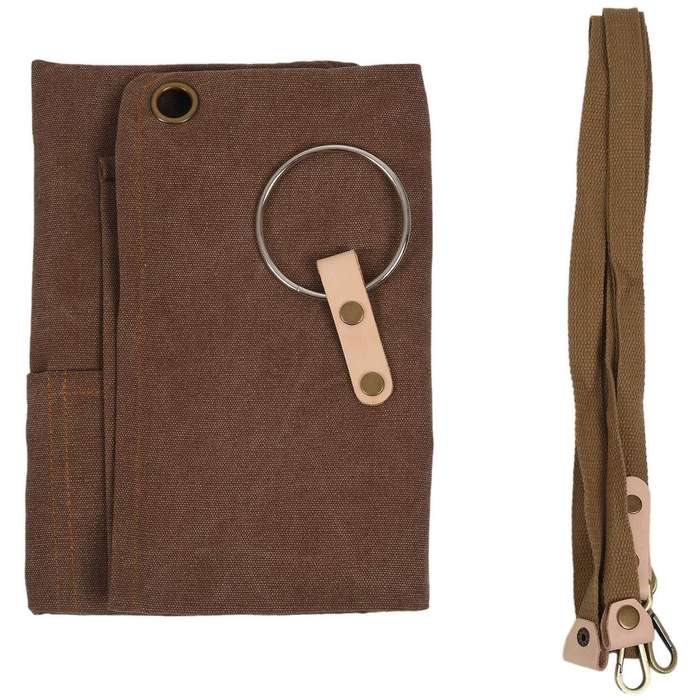 Brown Canvas Apron Bib Leather Chef Kitchen Apron