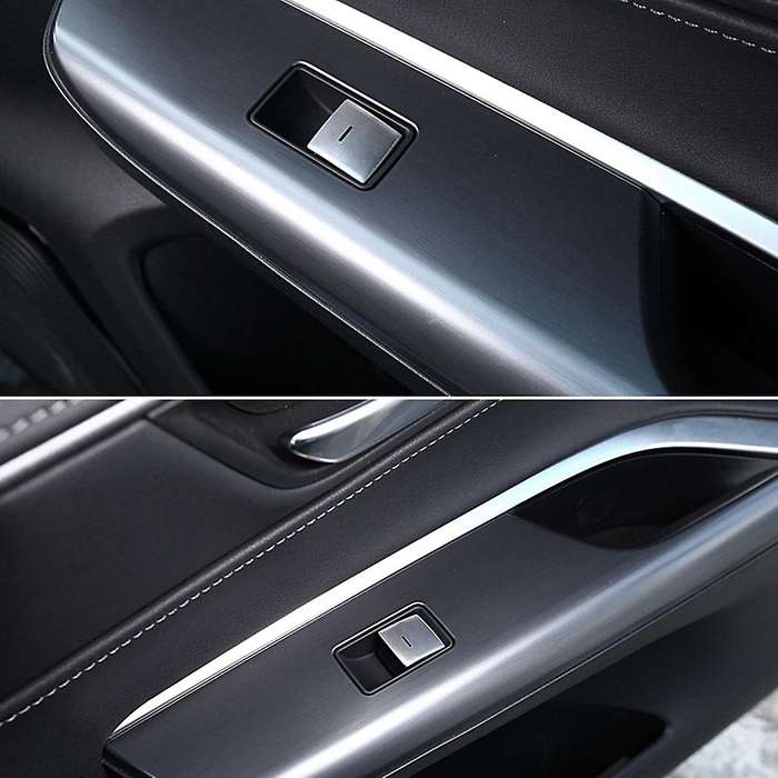 For Toyota Harrier Venza Car Window Lift Switch Button Sticker,silver