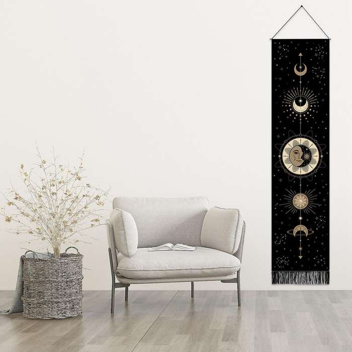 2 Pcs Black and White Sun Moon Decorative Tapestry for Home Decor