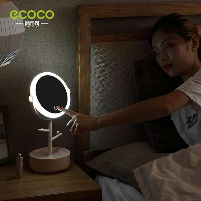 Ecoco Led Makeup Mirror Jewelry Box Desktop Vanity Mirror Hd Large ,1