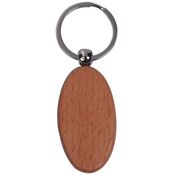 40 Pcs Blank Diy Custom Wood Key Chains Tags Anti Lost (mixed Design)