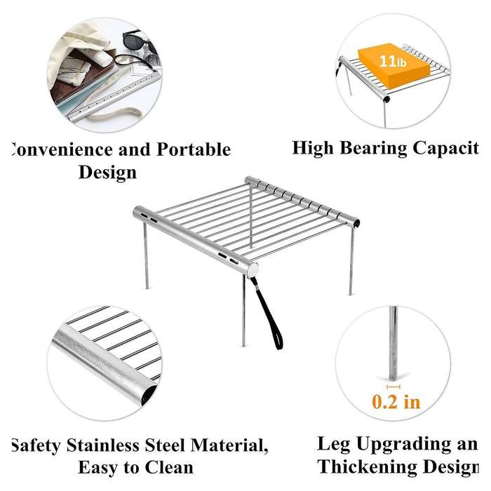 Stainless Steel Charcoal Barbeque Grill for Picnic Backyards Survival