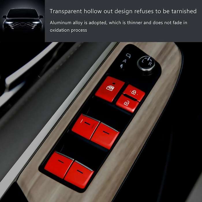 For Toyota Harrier Venza Car Window Lift Switch Button Sticker,red