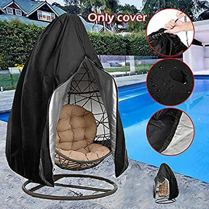 Outdoor Swing Chair Cover Anti-dust with Zipper 210d Oxford Fabric