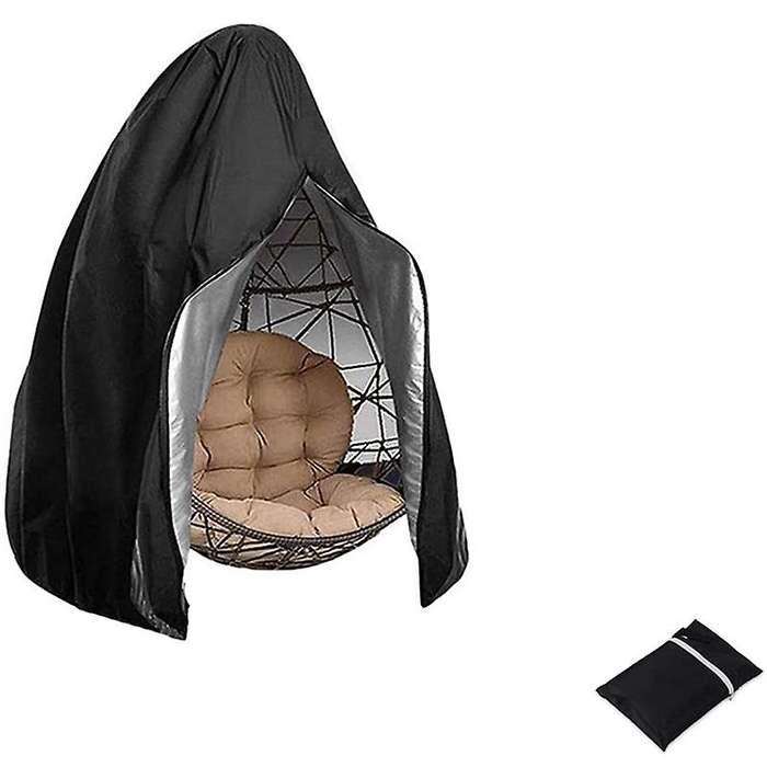 Outdoor Swing Chair Cover Anti-dust with Zipper 210d Oxford Fabric