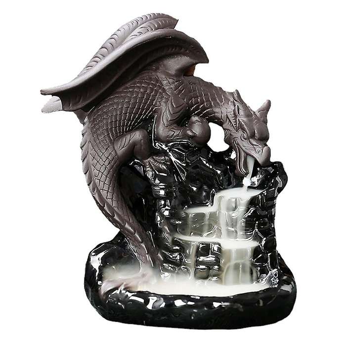 Dragon Zen Decor Waterfall Incense Cone Holder Meditation Backflow