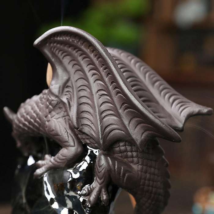 Dragon Zen Decor Waterfall Incense Cone Holder Meditation Backflow