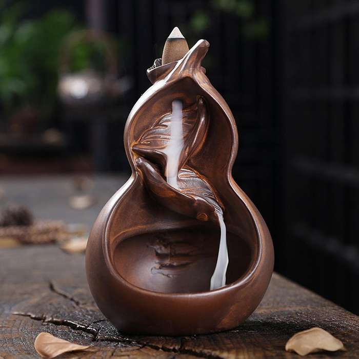 Ceramic Backflow Incense Waterfall Home Ornament Zen Incense Burner