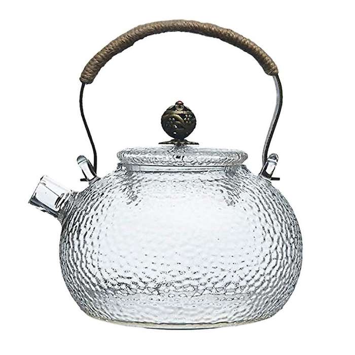 700ml Hammer Heat-resistant Glass Transparent Copper Handle Kettle