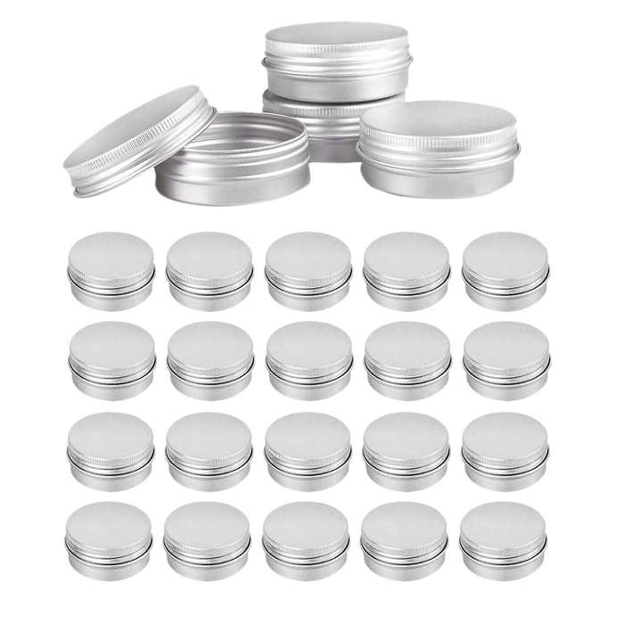 48 Pcs 1 Oz Tins Silver Aluminum Tins Cans Screw Top Round Tins Cans