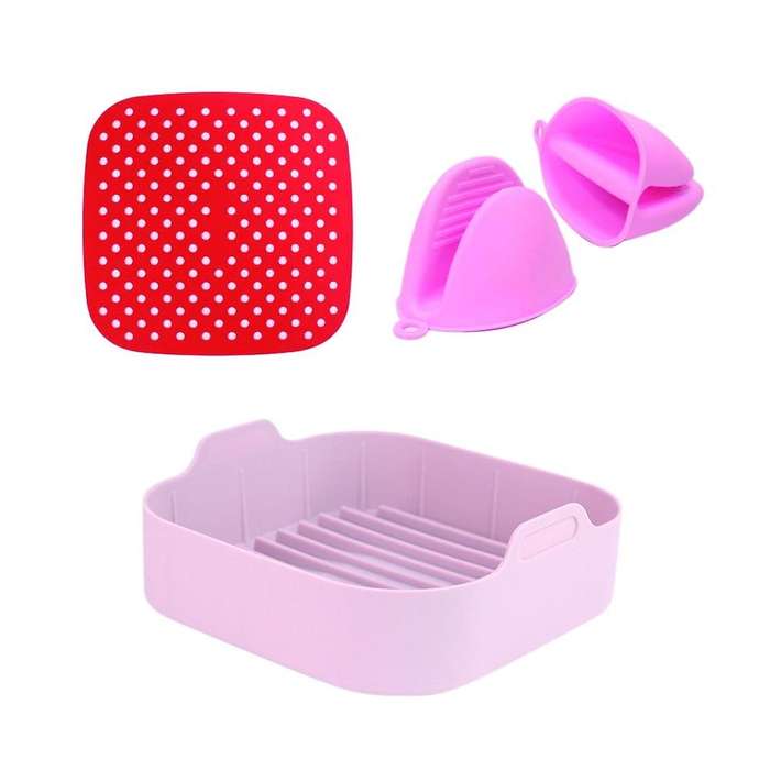 Air Fryer Silicone Pot Accessories Set with Mini Silicone Oven Gloves