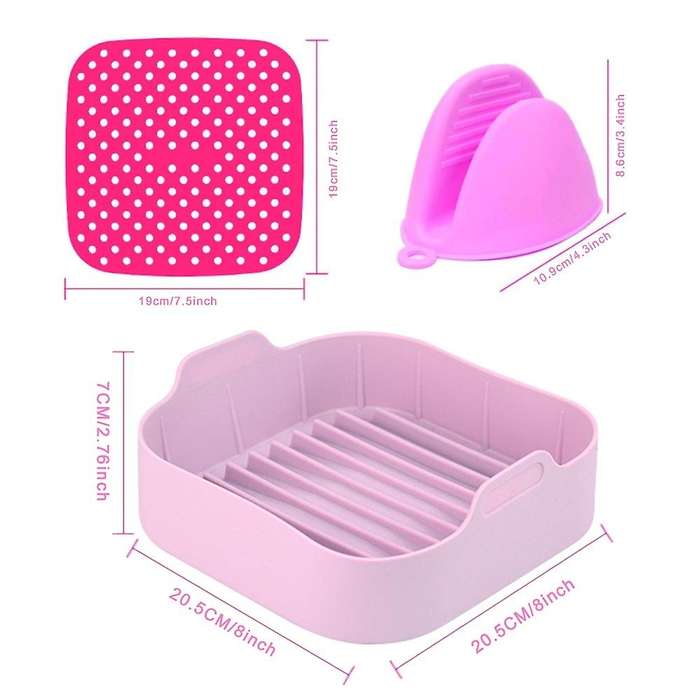 Air Fryer Silicone Pot Accessories Set with Mini Silicone Oven Gloves