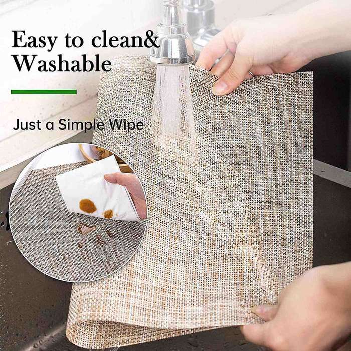 Set Of 8 Placemats for Dining Table, Washable Durable Pvc Place Mats
