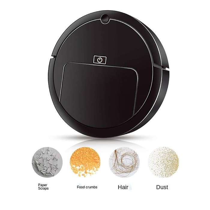 Rechargeable Smart Robot Vacuum Cleaner Plastic(black)