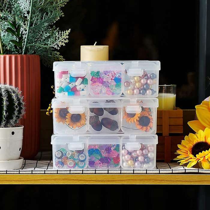 Clear Plastic Storage Cases Small Beads Organizer Transparent Boxes