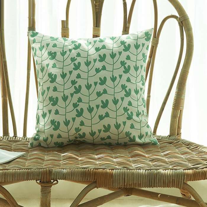 Set Of 4 Decorative Cushion Covers 45x45cm, Green Plants Waterproof