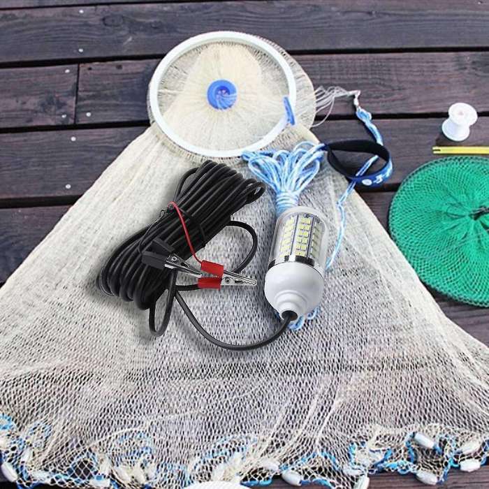 2x 12v 15w Fishing Light Lures Prawns Squid Krill (white+white Light)