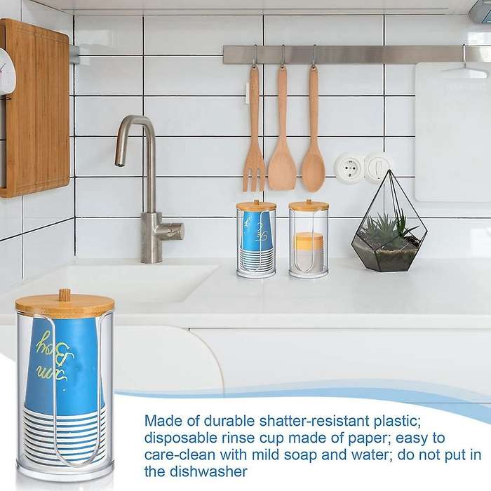 Plastic Disposable Paper Cup Dispenser Storage Holder with Lid