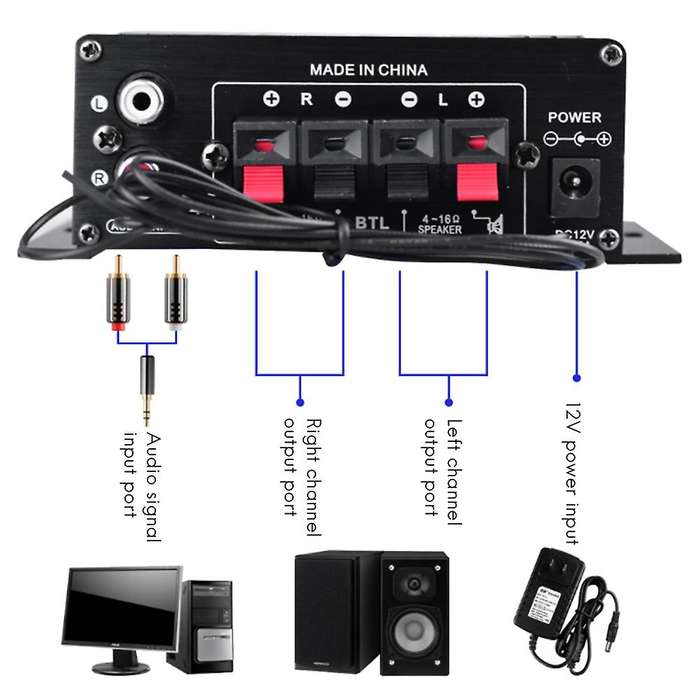 Ak370 2 Channel Bluetooth Hifi Power Amplifier Remote Control (ak370)