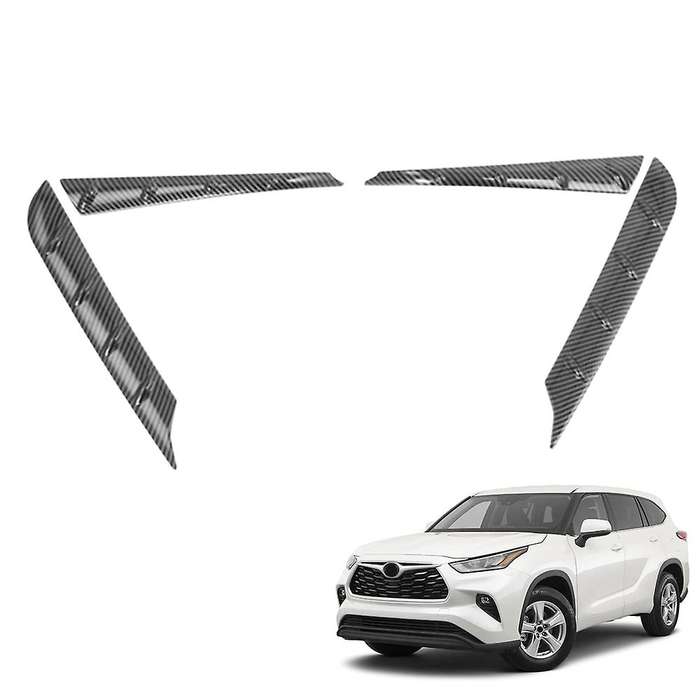4pcs Carbon Fiber Car Spoiler Cover Trim for Highlander 2021 2022