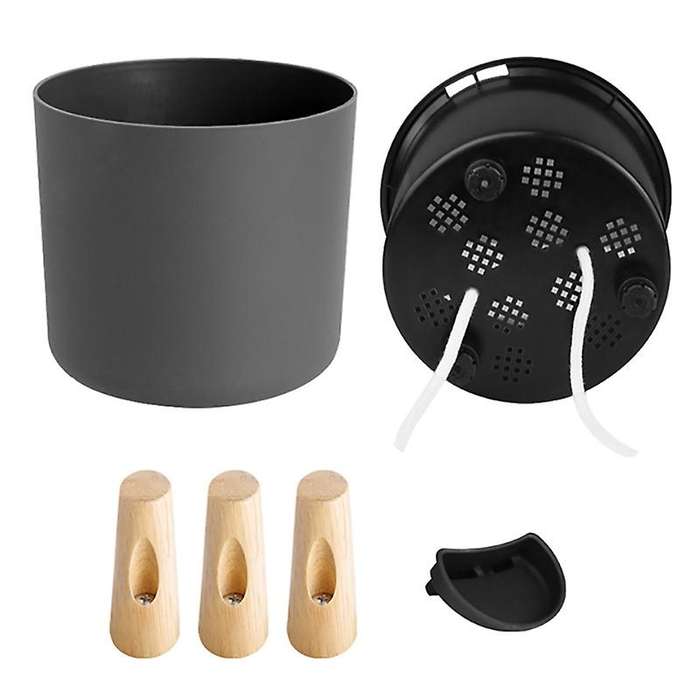 Floor-standing Round Flower Pot Feet Herbs Self Watering Drainage -1