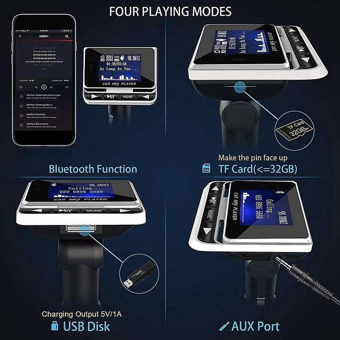 Car Fm Transmitter Radio Bluetooth Handsfree Car Kit Music Player