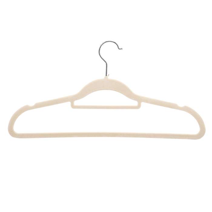 10 Pcs Flocking Hanger Non-slip Plastic Hanger Seamless Drying Rack
