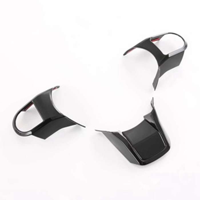 4pcs Car Glossy Black Steering Wheel Panel Cover Trim Decoration