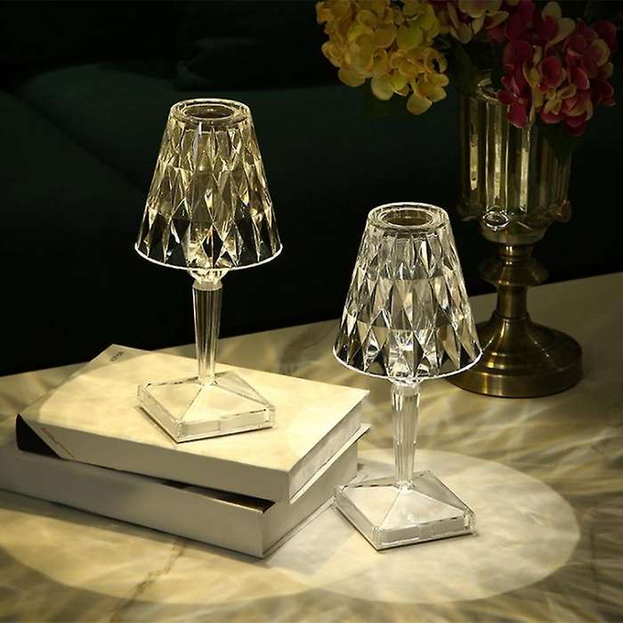 Diamond Table Lamp Usb Rechargeable Acrylic Decoration Desk Lamps