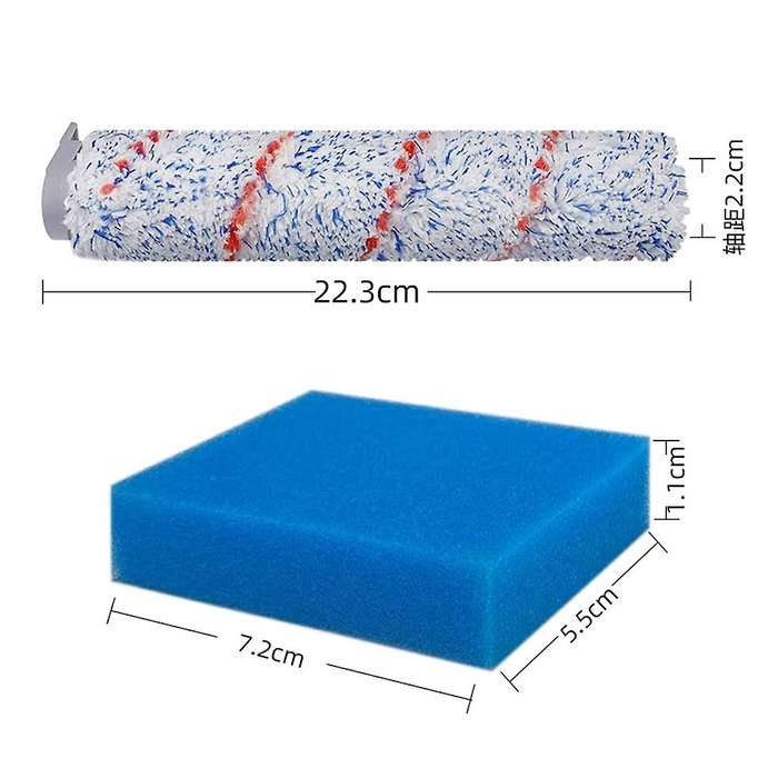 For Tineco Ifloor Hf10e-01brush Roller Filter Sponges Cleaning Brush