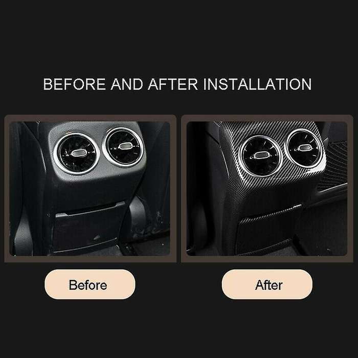 Car Carbon Fiber Central Control Armrest Box Rear Air Vent Cover