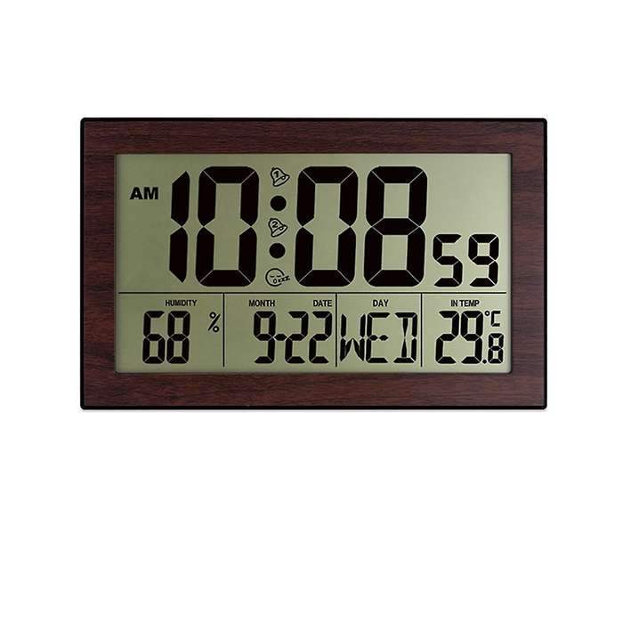 Digital Wall Clock,number Time Dark Wood Color