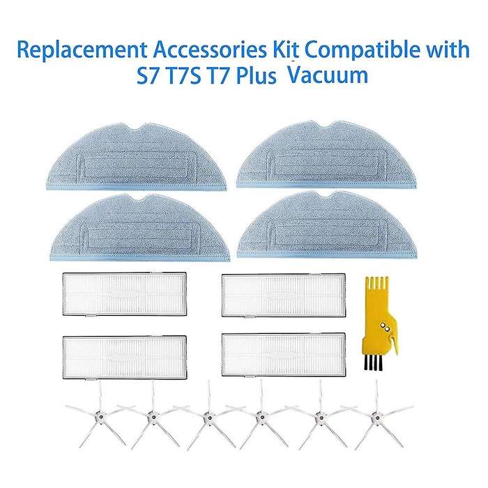 For Roborock S7 T7s T7 Plus Robot Vacuum, Side Brush Filter Mop Pads