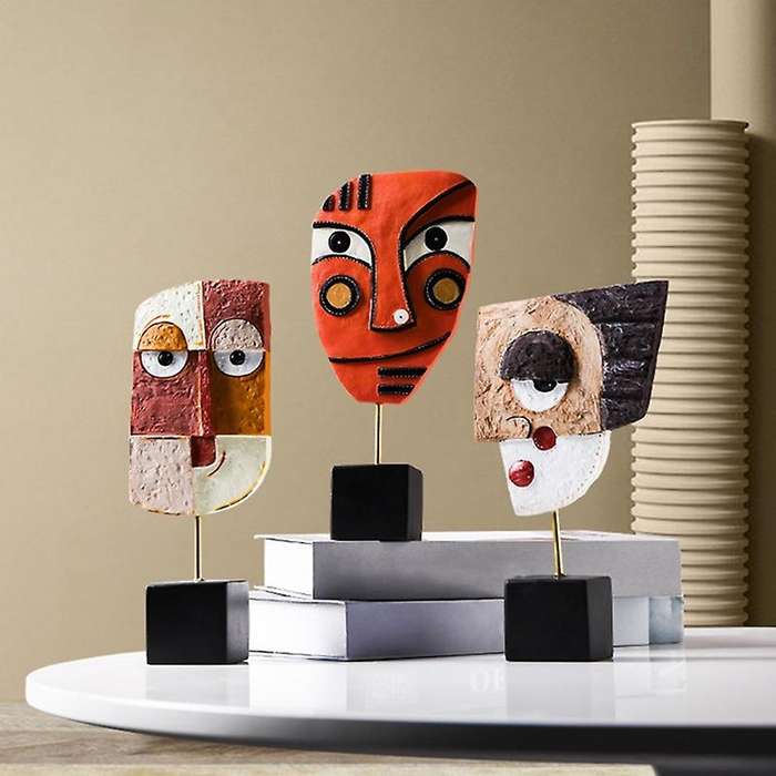Face Art Crafts Decorative Traditional Figurines Home Decoration D