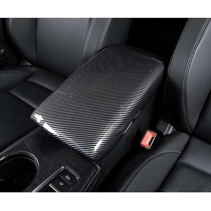 Car Central Armrest Box Panel Carbon Fiber Black for Honda Civic 2022