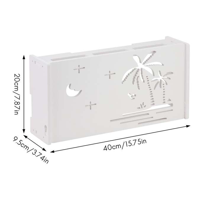 White Floating Tv Stand, Wall-mounted Wifi Router(beach Pattern)