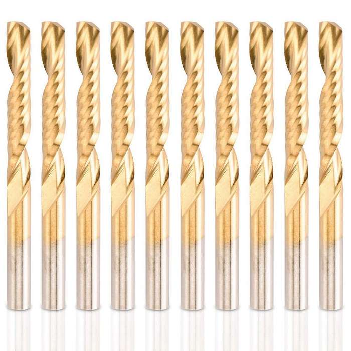 10 Pack Cnc Router Bits Spiral Router Bit Set Titanium Coated