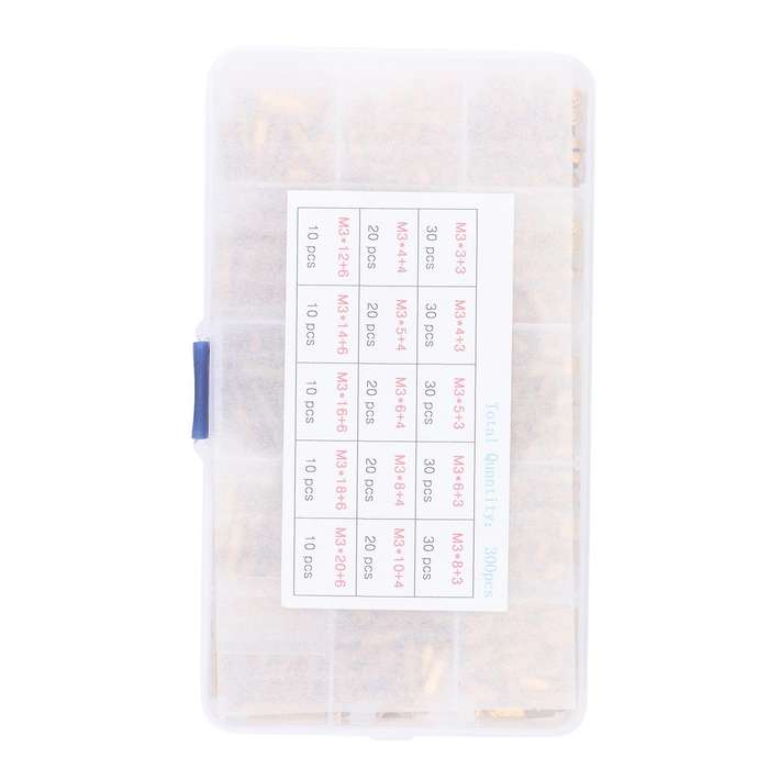 300 Pieces Of M3 Male Hexagonal Brass Spacer Nut Combination Kit