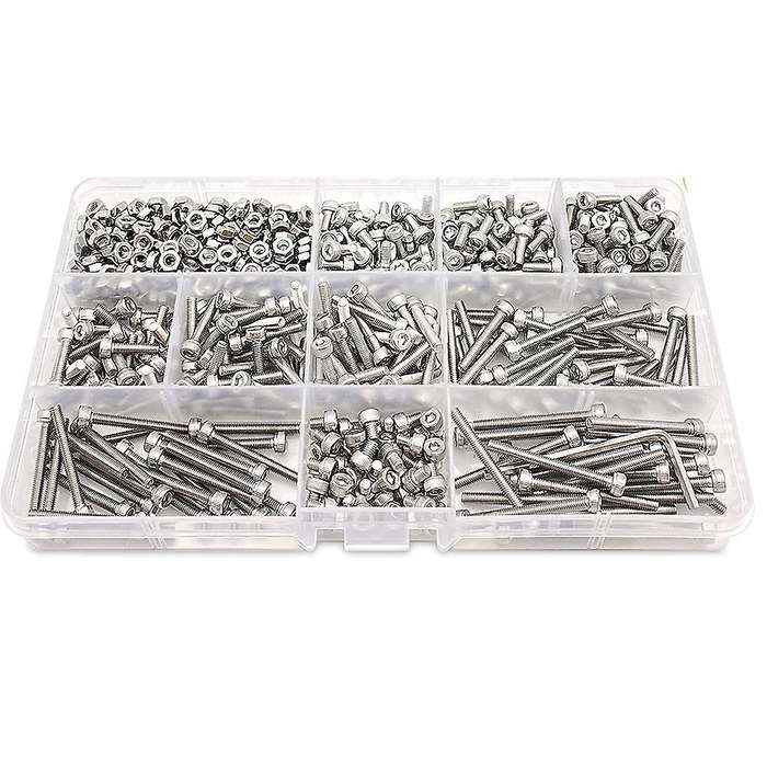 620pcs M3 Screw Assortment Kit, Cap Head Screws, Machine Screws