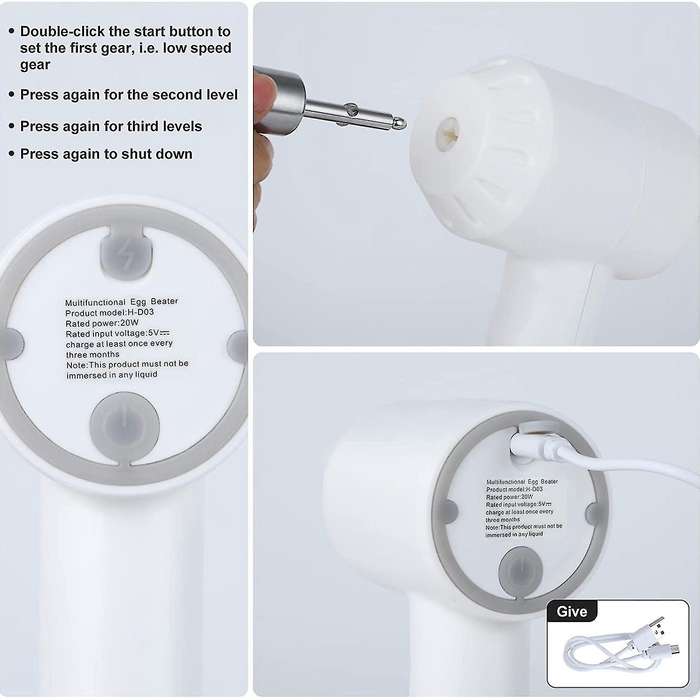 Wireless Mixer Electric Handheld for Baking Cake Mixer Mini B