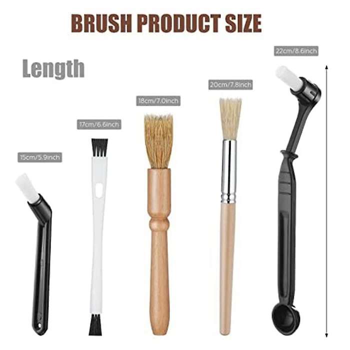 6 Pieces Espresso Coffee Stirrer Coffee Brush Set Espresso Brush Kit
