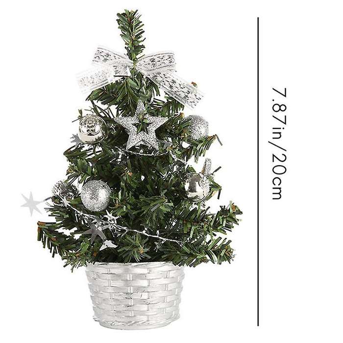 10pcs Christmas House Decor Small Christmas Tree Ornaments (silver)